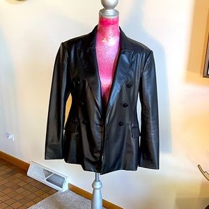 Zara Black Leather Blazer